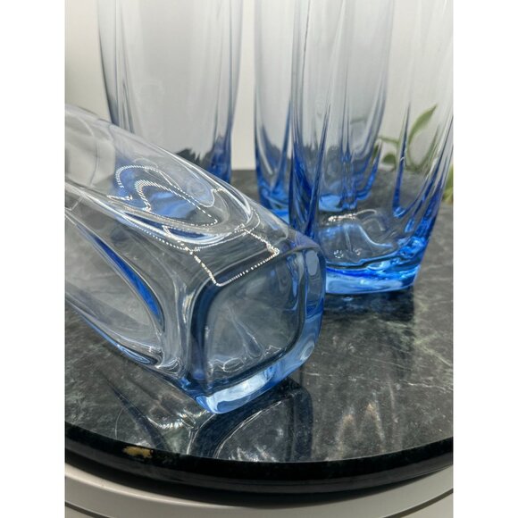 Vintage Misty Blue Water Glasses Set of Four - Picture 7 of 8